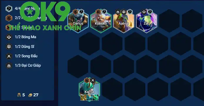Đội hình đầu game Kai'sa Hạng Nặng